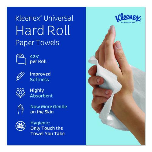 Image of Kleenex® 01080 Universal Hard Roll Paper Towels with Premium Absorbency Pockets, 1-Ply, 8" x 425 ft, 1.5" Core, White, 12 Rolls/Carton