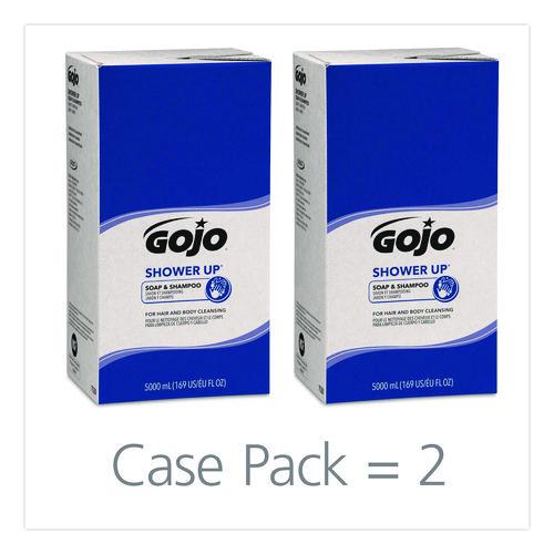 Image of GOJOÂ® SHOWER UP Soap and Shampoo, Clean, 5,000 mL Refill Bag, 2/Carton