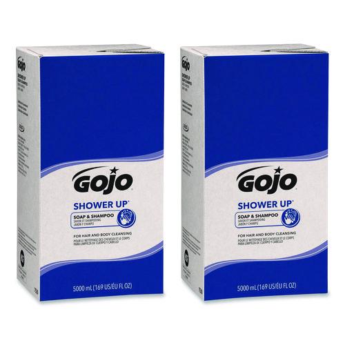 Image of GOJOÂ® SHOWER UP Soap and Shampoo, Clean, 5,000 mL Refill Bag, 2/Carton