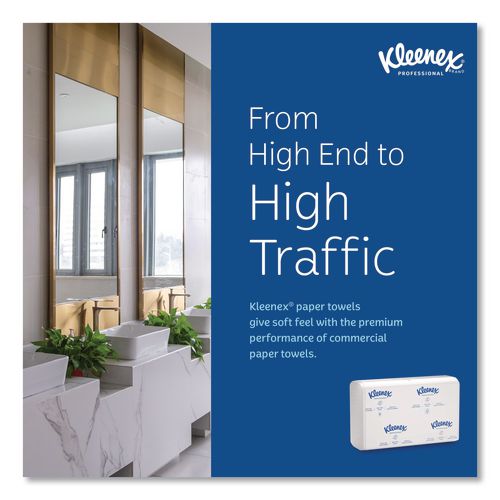 Image of Kleenex® 02046 Multi-Fold Paper Towels, Convenience, 9.2 x 9.4, White, 150/Pack, 8 Packs/Carton