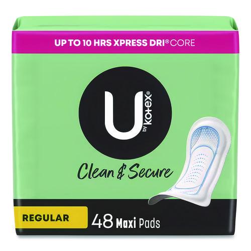 Image of Kotex® 47240 U by Kotex Security Maxi Pads, Unscented, Regular Absorbency, 48/Pack