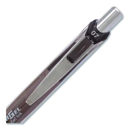Image of Pentel® BLN77PW-A EnerGel Pearl Deluxe RTX Gel Pen, Retractable, Medium 0.7 mm, Black Ink, Pearl White/Black Barrel, Dozen