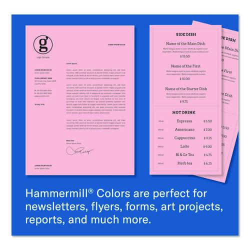 Image of Hammermill® 103390 Fore Multipurpose Print Paper, 20 lb Bond Weight, 8.5 x 14, Pink, 500/Ream