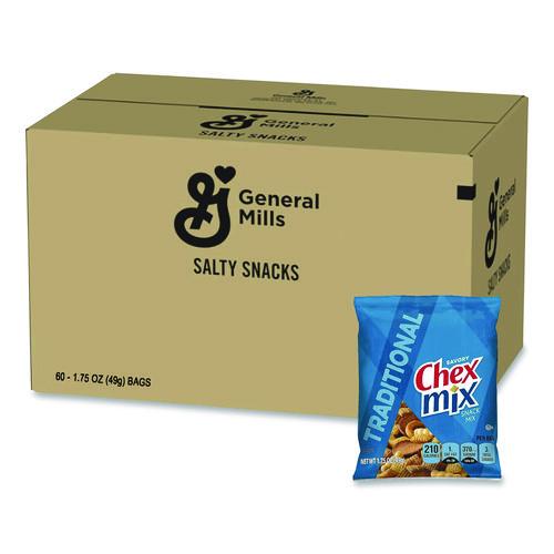 Image of Chex Mix® GEM1240 Traditional Snack Mix, 1.75 Oz Snack Pack, 60 Packs/carton