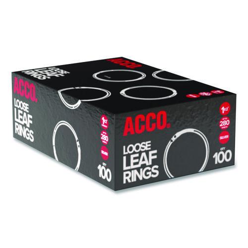 Image of ACCO A7072204A Metal Book Rings, 1.5" Diameter, 100/Box