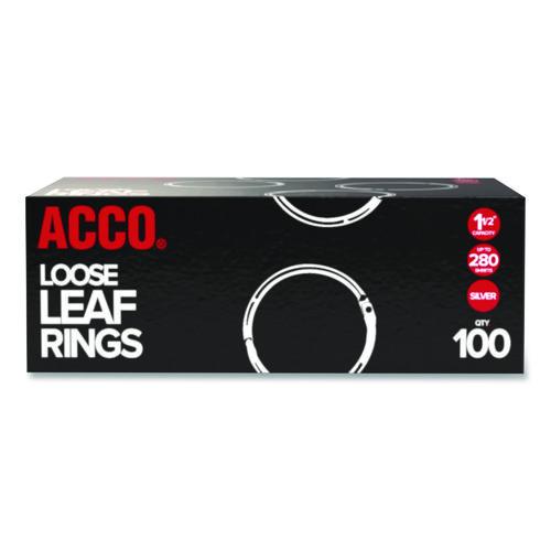 Image of ACCO A7072204A Metal Book Rings, 1.5" Diameter, 100/Box