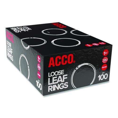 Image of ACCO A7072204A Metal Book Rings, 1.5" Diameter, 100/Box