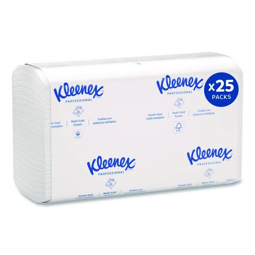 Image of Kleenex® 13254 Premiere Folded Towels, 1-Ply, 9.4 x 12,4, White, 120/Pack, 25 Packs/Carton