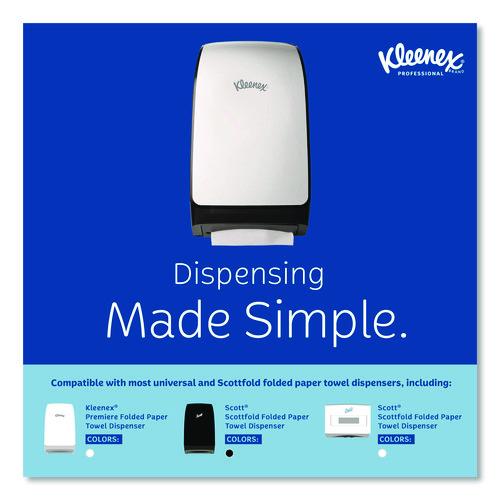 Image of Kleenex® 13254 Premiere Folded Towels, 1-Ply, 9.4 x 12,4, White, 120/Pack, 25 Packs/Carton
