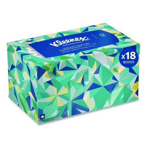 Image of Kleenex® 01701 Hand Towels, POP-UP Box, Cloth, 1-Ply, 9 x 10.5, Unscented, White, 120/Box, 18 Boxes/Carton