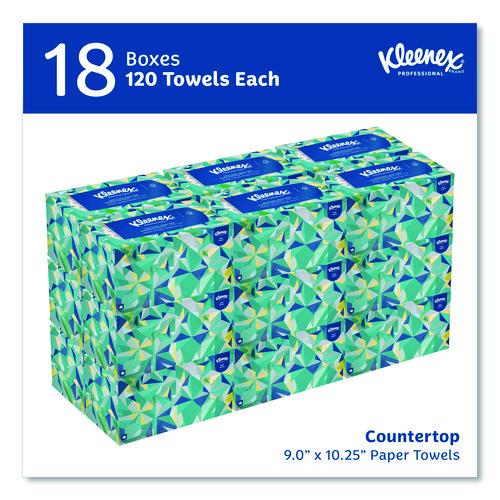 Image of Kleenex® 01701 Hand Towels, POP-UP Box, Cloth, 1-Ply, 9 x 10.5, Unscented, White, 120/Box, 18 Boxes/Carton