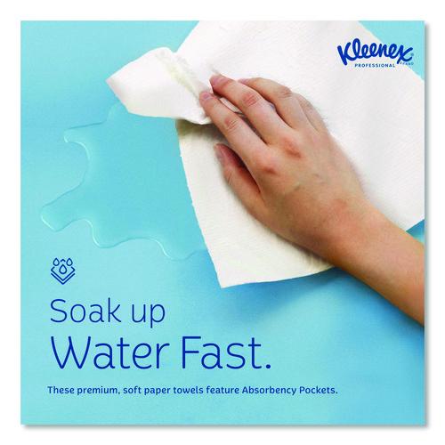 Image of Kleenex® 01701 Hand Towels, POP-UP Box, Cloth, 1-Ply, 9 x 10.5, Unscented, White, 120/Box, 18 Boxes/Carton