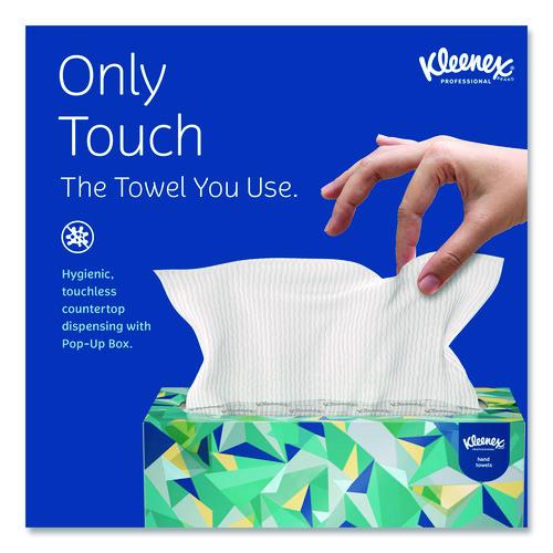 Image of Kleenex® 01701 Hand Towels, POP-UP Box, Cloth, 1-Ply, 9 x 10.5, Unscented, White, 120/Box, 18 Boxes/Carton