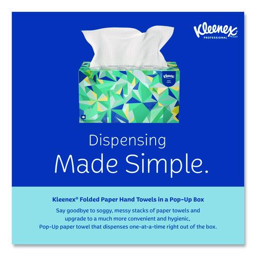 Image of Kleenex® 01701 Hand Towels, POP-UP Box, Cloth, 1-Ply, 9 x 10.5, Unscented, White, 120/Box, 18 Boxes/Carton