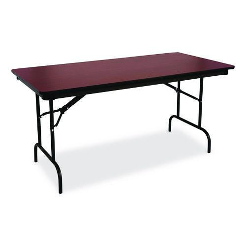 Image of Iceberg 55224 OfficeWorks Commercial Wood-Laminate Folding Table, Rectangular, 72" x 30" x 29", Mahogany