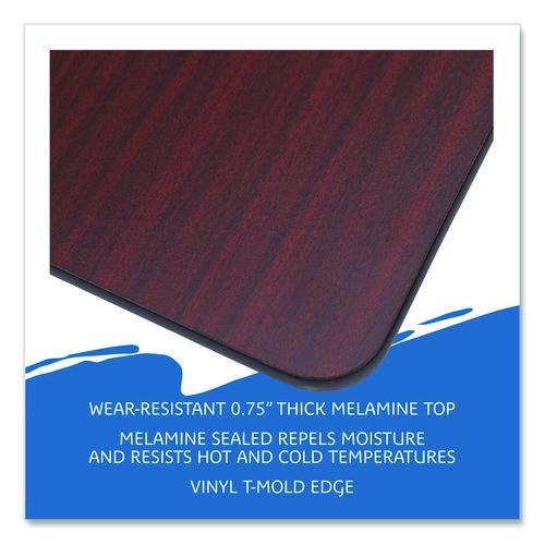 Image of Iceberg 55224 OfficeWorks Commercial Wood-Laminate Folding Table, Rectangular, 72" x 30" x 29", Mahogany