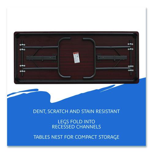Image of Iceberg 55224 OfficeWorks Commercial Wood-Laminate Folding Table, Rectangular, 72" x 30" x 29", Mahogany