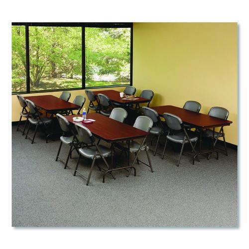 Image of Iceberg 55224 OfficeWorks Commercial Wood-Laminate Folding Table, Rectangular, 72" x 30" x 29", Mahogany