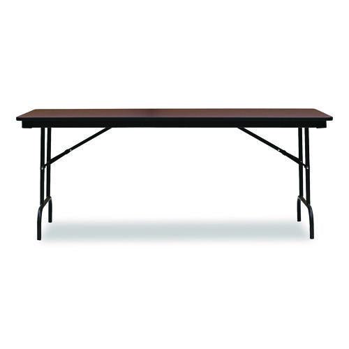 Image of Iceberg 55224 OfficeWorks Commercial Wood-Laminate Folding Table, Rectangular, 72" x 30" x 29", Mahogany