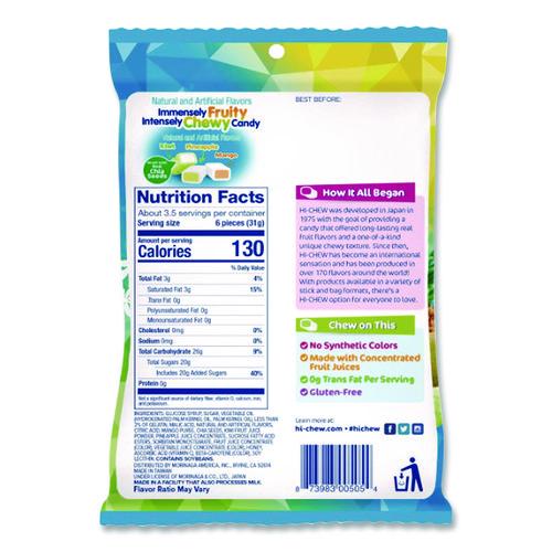 Image of Hi-Chew MOR00434 Fruit Chews, Tropical, Peg Bag 3.53 Oz, 6/carton