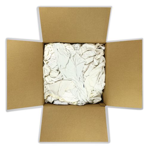 Image of HOSPECO® 33325 Sweatshirt Rags, Unscented, White, 8/lb, 25 lb/Carton