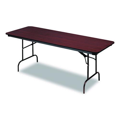 Image of Iceberg 55224 OfficeWorks Commercial Wood-Laminate Folding Table, Rectangular, 72" x 30" x 29", Mahogany