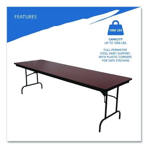 Image of Iceberg OfficeWorks Commercial Wood-Laminate Folding Table, Rectangular, 96" x 30" x 29", Mahogany