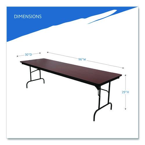 Image of Iceberg OfficeWorks Commercial Wood-Laminate Folding Table, Rectangular, 96" x 30" x 29", Mahogany