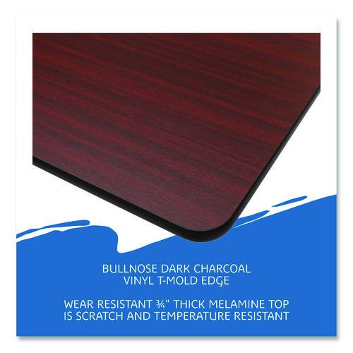 Image of Iceberg OfficeWorks Commercial Wood-Laminate Folding Table, Rectangular, 96" x 30" x 29", Mahogany