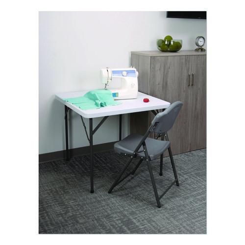 Image of Iceberg Rough n Ready Commercial Folding Chair, Supports Up to 350 lb, 18" Seat Height, Charcoal Seat/Back, Charcoal Base, 4/Pack