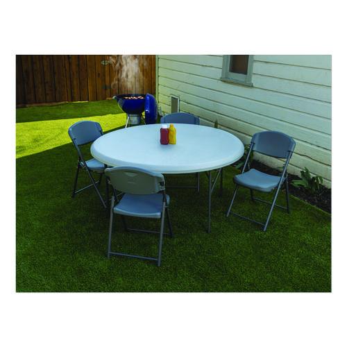 Image of Iceberg Rough n Ready Commercial Folding Chair, Supports Up to 350 lb, 18" Seat Height, Charcoal Seat/Back, Charcoal Base, 4/Pack