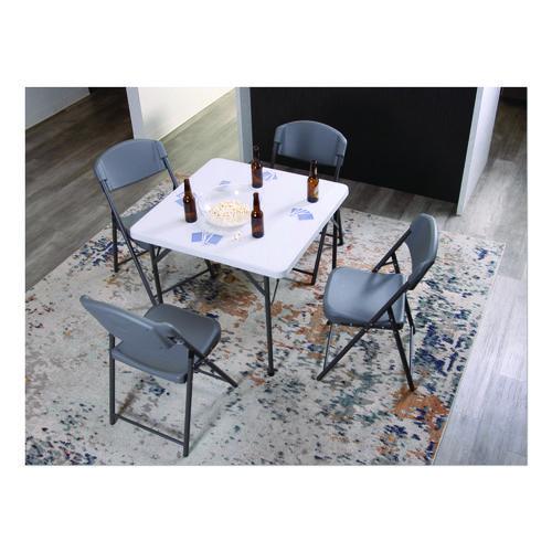 Image of Iceberg Rough n Ready Commercial Folding Chair, Supports Up to 350 lb, 18" Seat Height, Charcoal Seat/Back, Charcoal Base, 4/Pack