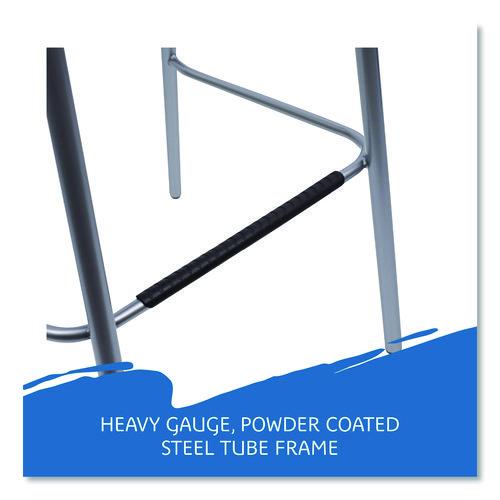 Image of Iceberg CafeWorks Stool, Supports Up to 225 lb, 30" Seat Height, Graphite Seat, Graphite Back, Silver Base