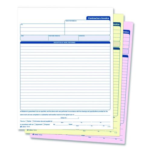 Image of Adams® TC8122 Multipart Contractors Invoice Pad, Three-Part Carbonless, 8.34 x 10.84, 50 Forms Total
