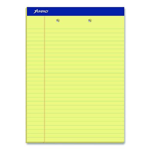 Image of Ampad® 20-224 Perforated Writing Pads, Wide/Legal Rule, (50) Canary Yellow 8.5 x 11 Sheets, Dozen