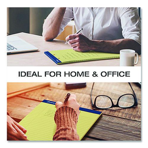 Image of Ampad® 20-224 Perforated Writing Pads, Wide/Legal Rule, (50) Canary Yellow 8.5 x 11 Sheets, Dozen