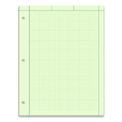 Image of AmpadÂ® Evidence Engineer's Computation Pad, Cross-Section Quadrille Rule (5 Sq/in, 1 Sq/in), 200 Green-Tint 8.5 X 11 Sheets