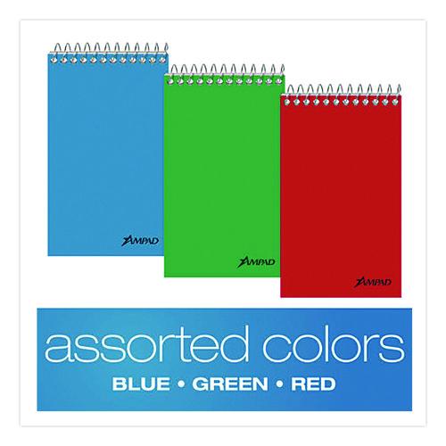 Image of AmpadÂ® Memo Pads, Narrow Rule, Assorted Cover Colors, 60 White 3 X 5 Sheets, Dozen