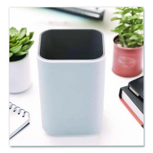 Image of Advantus 37524 Fusion Pencil Cup, Plastic, 3 x 3 x 4, White/Gray
