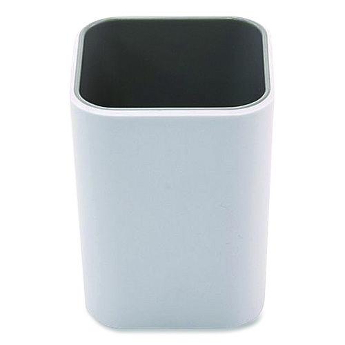 Image of Advantus 37524 Fusion Pencil Cup, Plastic, 3 x 3 x 4, White/Gray