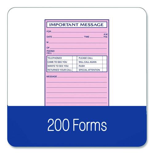 Image of Adams® SC1184D Important Message Book, Two-Part Carbonless, 4 Forms/Sheet, 200 Forms Total