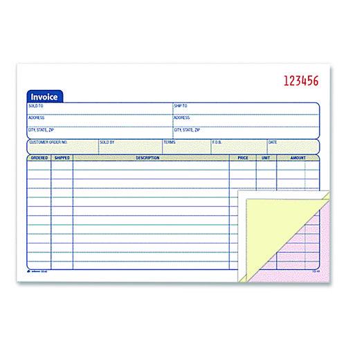 Image of Adams® TC5840 Multipart General-Purpose Invoice Pad, Three-Part Carbonless, 7.94 x 5.56, 50 Forms Total