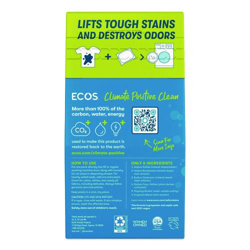 Image of ECOS® 963706 Laundry Detergent Packs, Free and Clear, 40/Pack