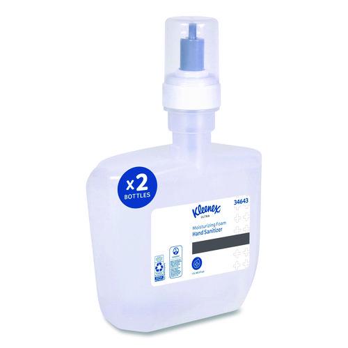 Image of Kleenex® 34643 Ultra Moisturizing Foam Hand Sanitizer, 1,200 mL Cassette, Unscented, 2/Carton