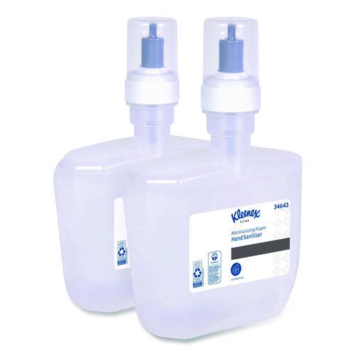 Image of Kleenex® 34643 Ultra Moisturizing Foam Hand Sanitizer, 1,200 mL Cassette, Unscented, 2/Carton