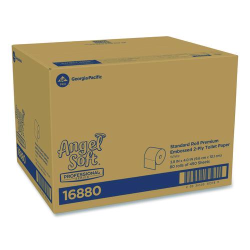 Image of Georgia Pacific® Professional 16880 Angel Soft Ps Premium Bathroom Tissue, Septic Safe, 2-Ply, White, 450 Sheets/roll, 80 Rolls/carton