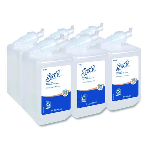 Image of Scott® 91555 Antiseptic Foam Skin Cleanser Refill, Unscented, 1,000 mL, 6/Carton
