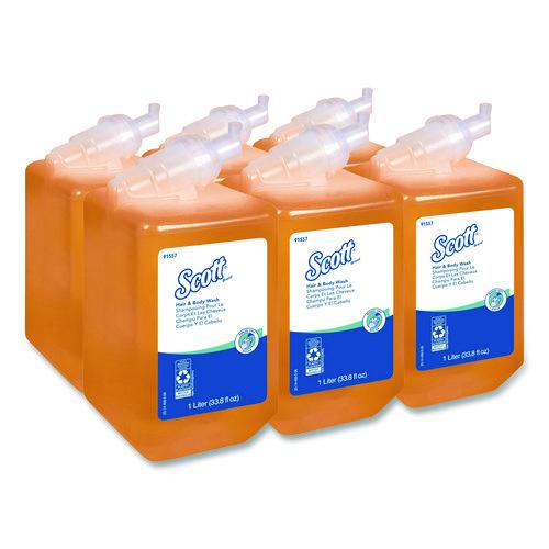 Image of Scott® 91557 Essential Hair and Body Wash, Citrus Floral Scent, 1 L, 6/Carton