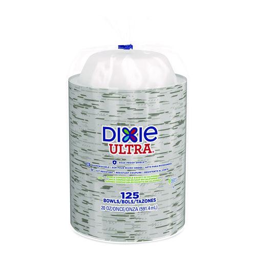 Image of Dixie® SX20PATH Pathways Heavyweight Paper Bowls, 20 Oz, White/green/burgundy, 125/pack