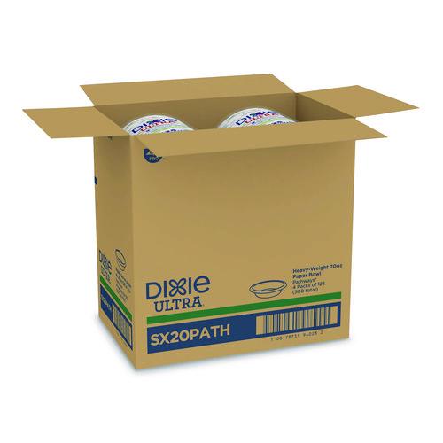 Image of Dixie® SX20PATH Pathways Heavyweight Paper Bowls, 20 Oz, White/green/burgundy, 125/pack